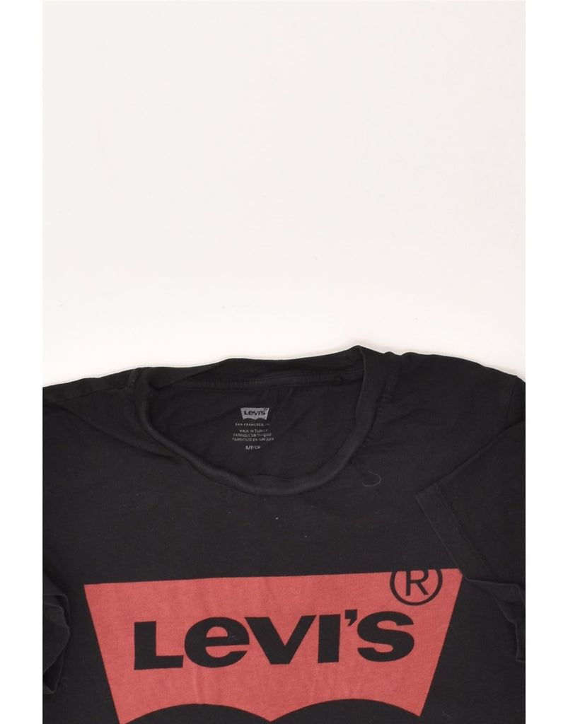 LEVI'S Womens Graphic T-Shirt Top UK 10 Small Black Cotton | Vintage Levi's | Thrift | Second-Hand Levi's | Used Clothing | Messina Hembry 