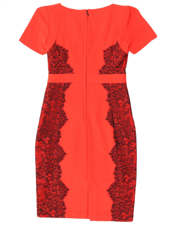 Marks & Spencer Womens Sheath Dress UK 12 Medium Red Floral Polyester
