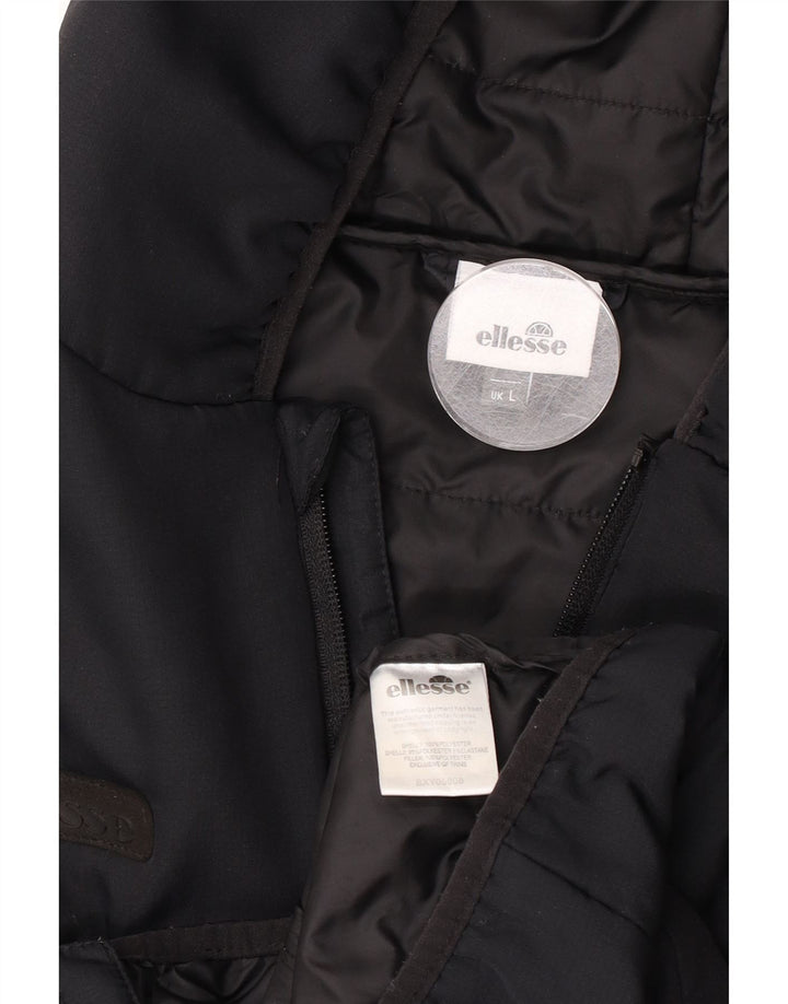 Ellesse Mens Hooded Rain Jacket UK 40 Large Black Polyester
