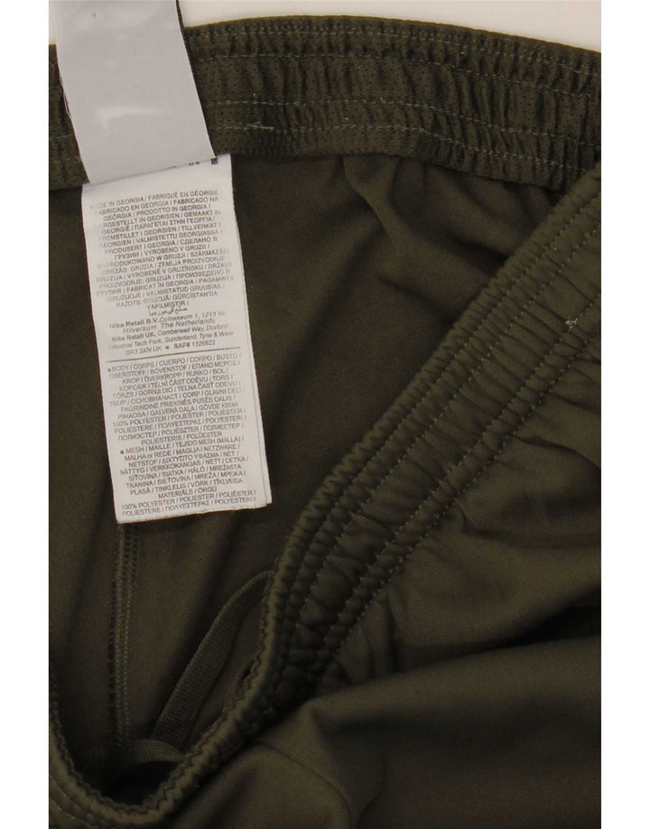 Nike Womens Tracksuit Trousers UK 14 Medium Khaki Colourblock Polyester