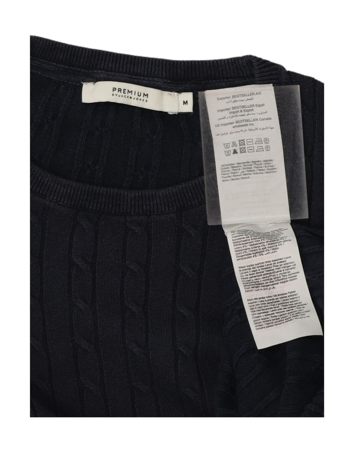 JACK & JONES Mens Crew Neck Jumper Sweater Medium Navy Blue Cotton Vintage Jack & Jones and Second-Hand Jack & Jones from Messina Hembry 