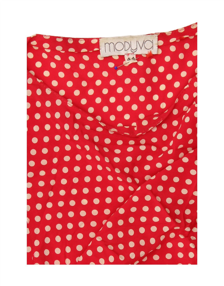 Modyva Womens Long Sleeve Shirt Dress IT 44 Medium Red Polka Dot
