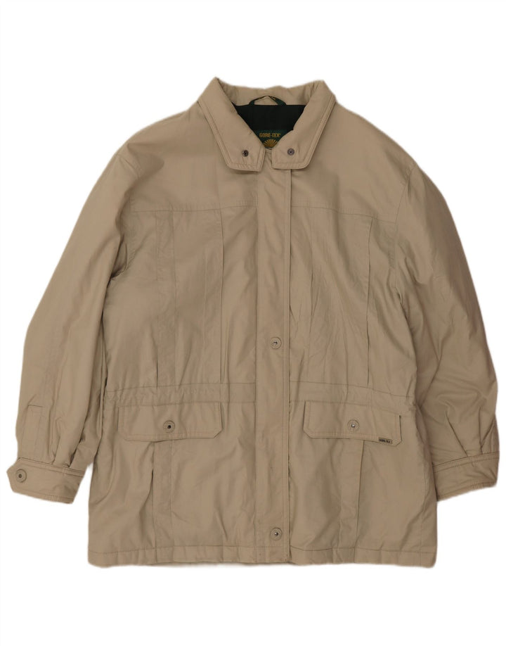 Delmod Womens Oversized Windbreaker Jacket EU 46 XL Beige Cotton