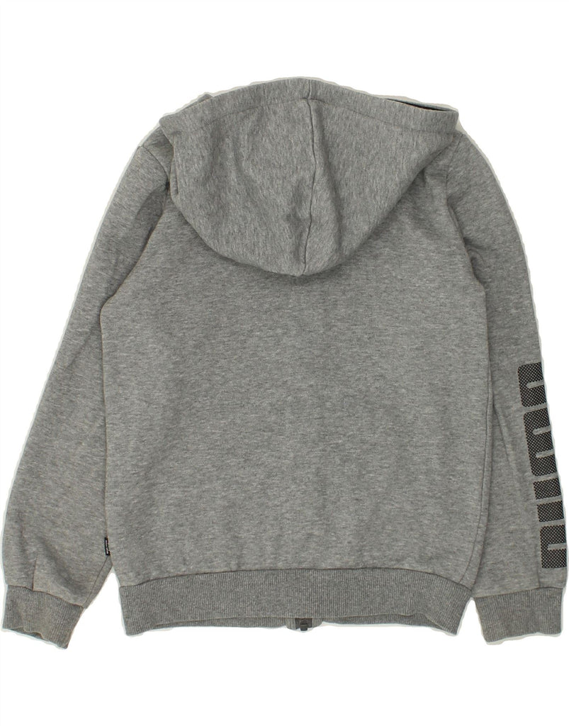PUMA Boys Graphic Zip Hoodie Sweater 9-10 Years Grey Cotton | Vintage Puma | Thrift | Second-Hand Puma | Used Clothing | Messina Hembry 