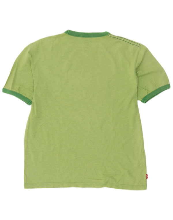Levi's Womens Graphic T-Shirt Top UK 16 Large Green Cotton