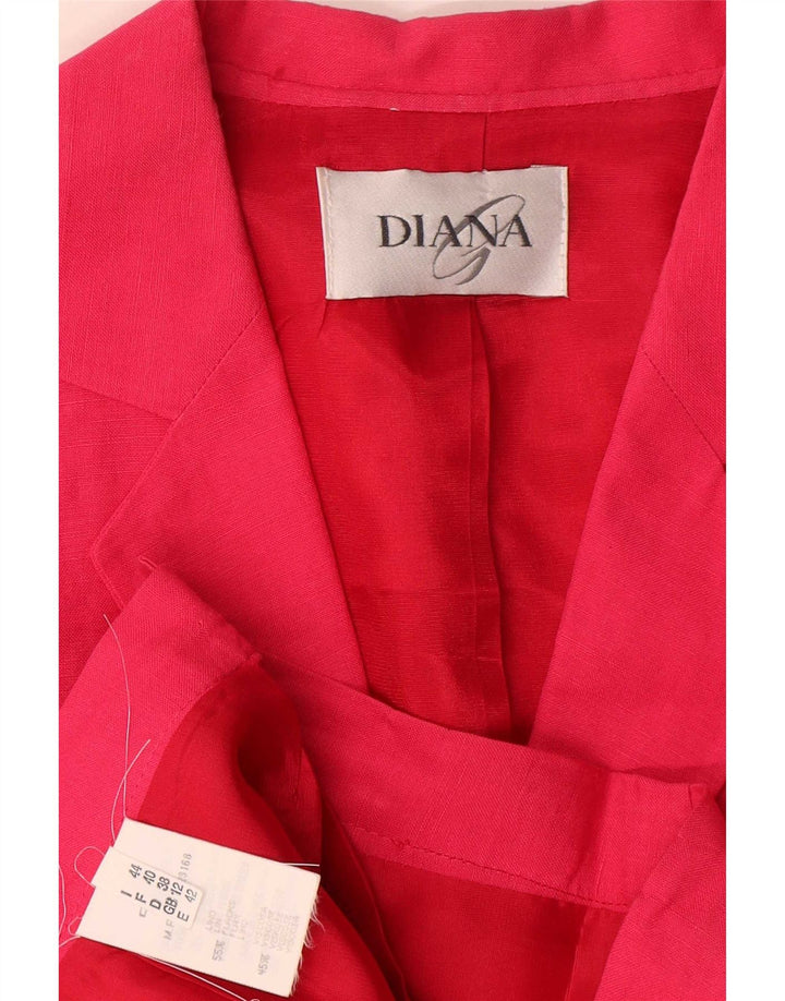 Vintage Womens 3 Button 2 Piece Skirt Set UK 12 Medium W28 Red Linen