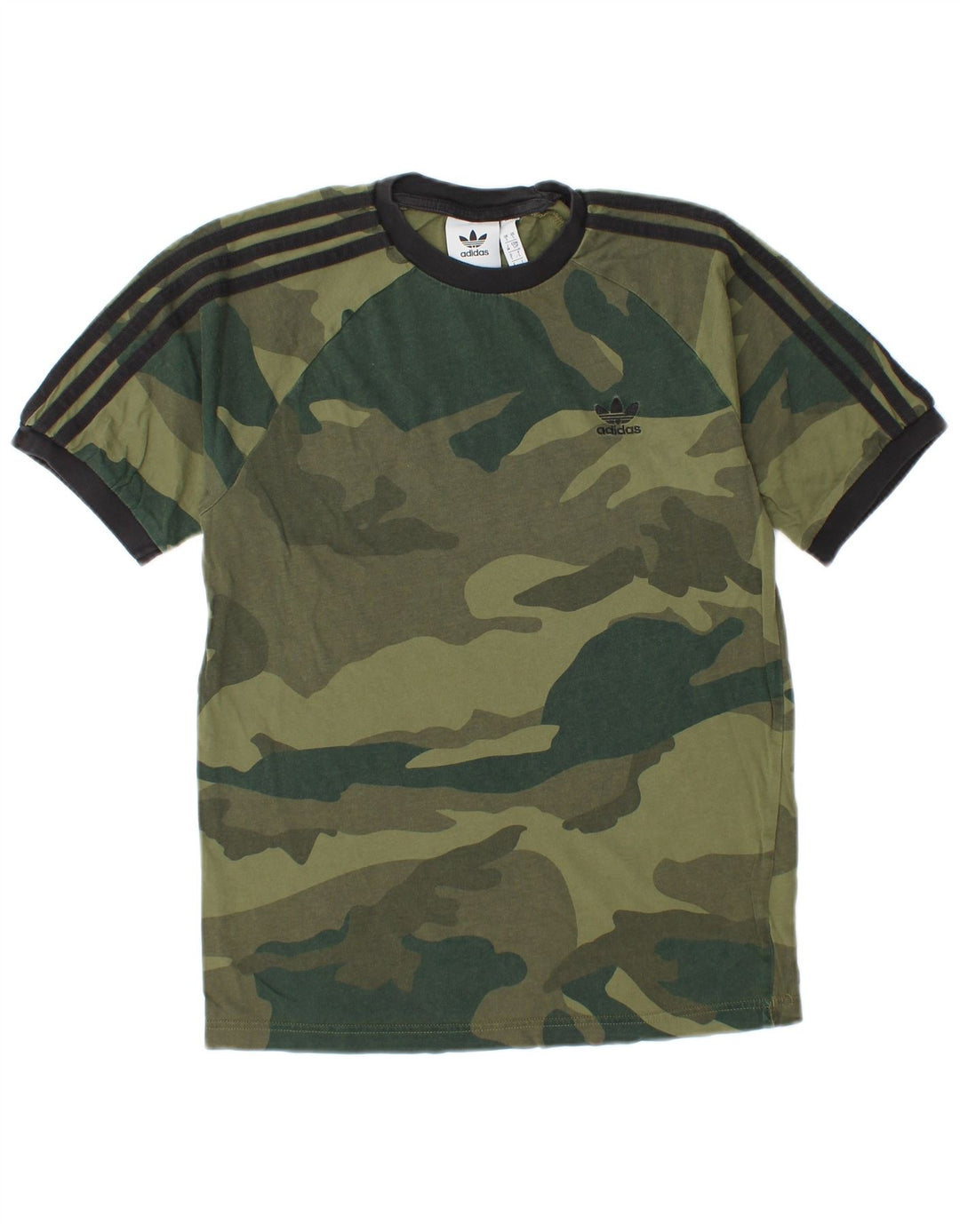 ADIDAS Mens T-Shirt Top Small Khaki Camouflage Cotton