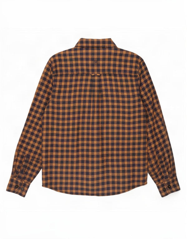 Fat Face Mens Regular Fit Flannel Shirt Small Orange Plaid Cotton