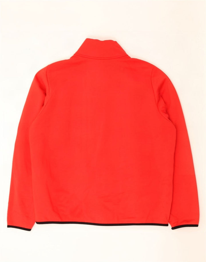 Nike Mens Dri Fit Zip Neck Sweatshirt Jumper Large Red Polyester