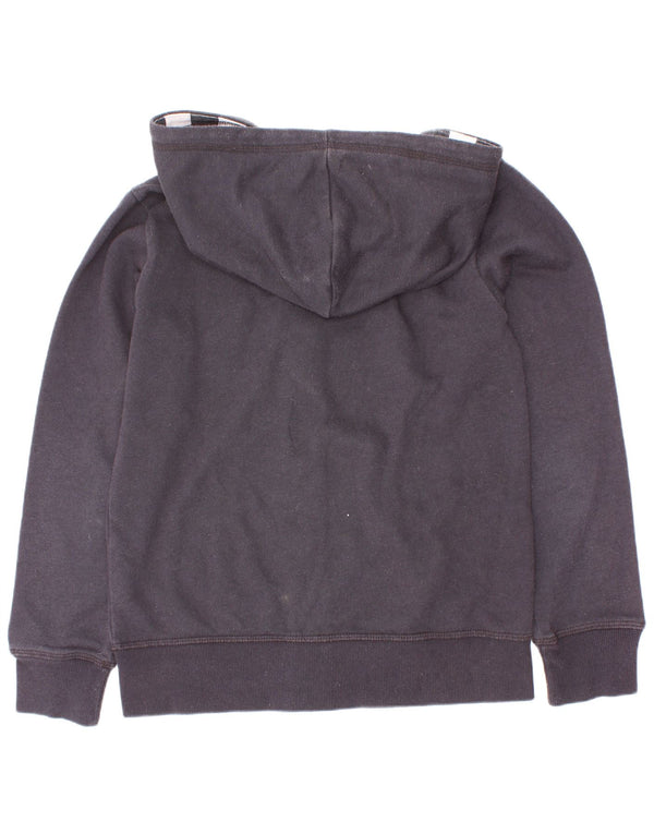 Champion Boys Graphic Zip Hoodie Sweater 9-10 Years Medium Black Cotton