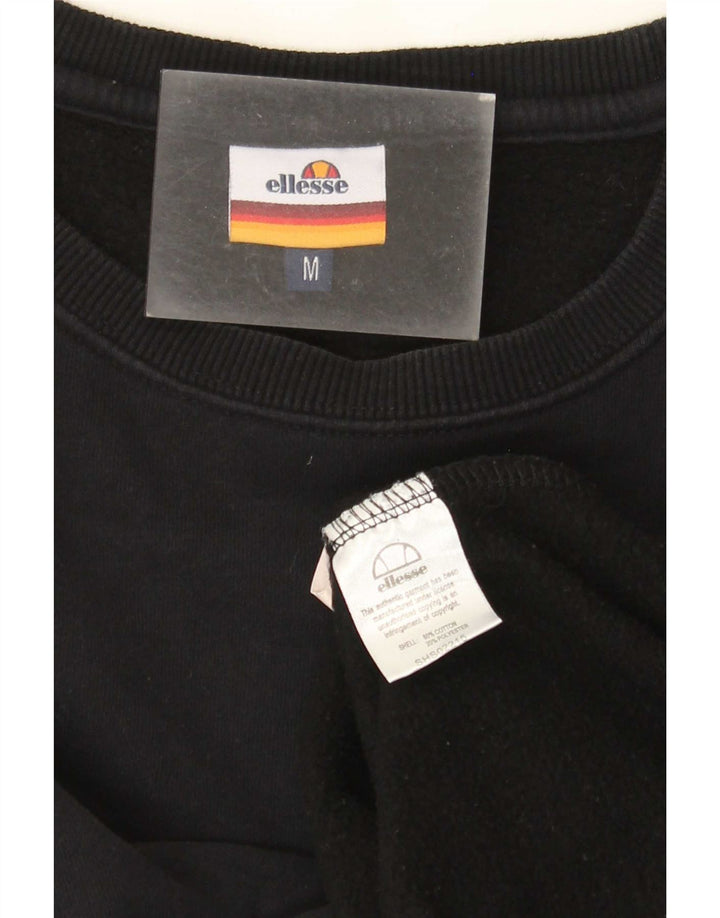 ELLESSE Mens Sweatshirt Jumper Medium Black Cotton