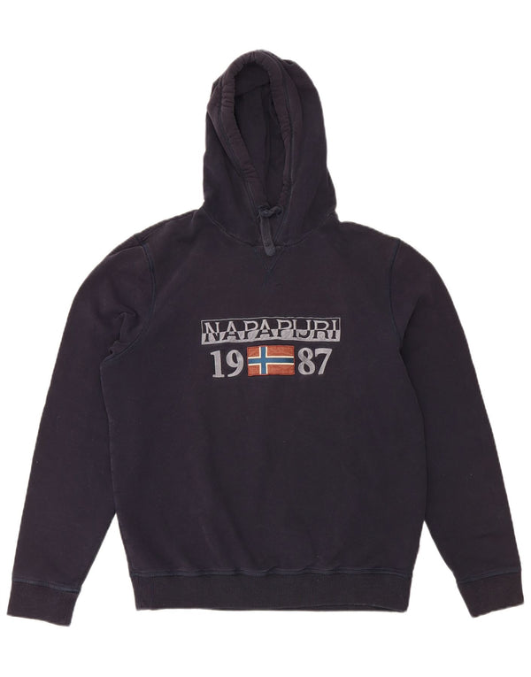 Napapijri Mens Geographic Graphic Hoodie Jumper Medium Navy Blue