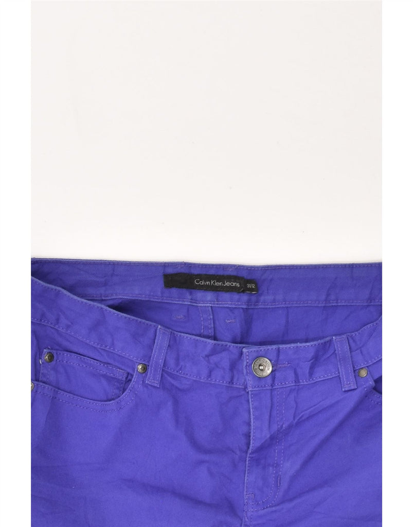 CALVIN KLEIN Womens Slim Capri Trousers US 12 Large W31 L19 Purple Cotton | Vintage Calvin Klein | Thrift | Second-Hand Calvin Klein | Used Clothing | Messina Hembry 