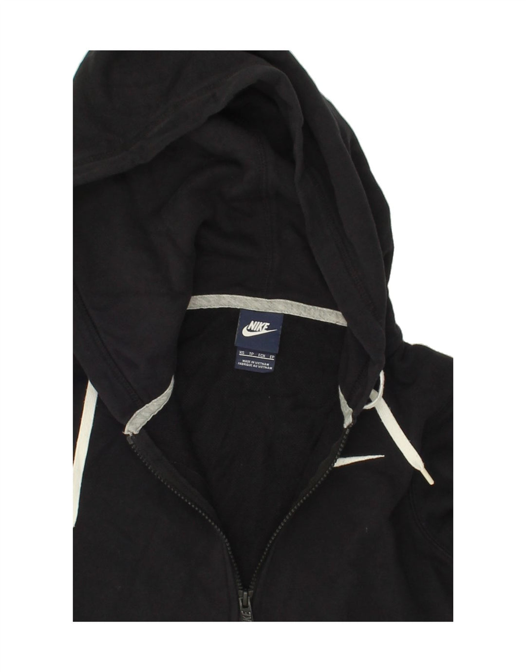 NIKE Womens Zip Hoodie Sweater UK 6 XS Black Cotton Vintage Nike and Second-Hand Nike from Messina Hembry 