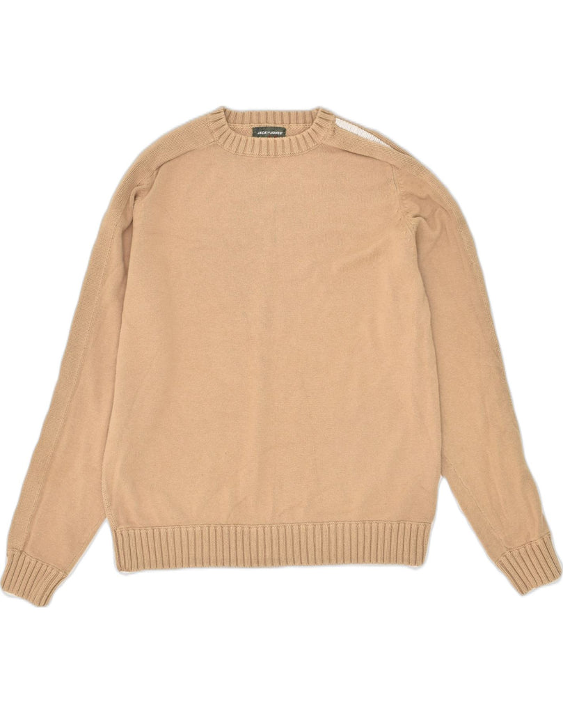 JACK & JONES Mens Crew Neck Jumper Sweater Large Beige Cotton | Vintage Jack & Jones | Thrift | Second-Hand Jack & Jones | Used Clothing | Messina Hembry 