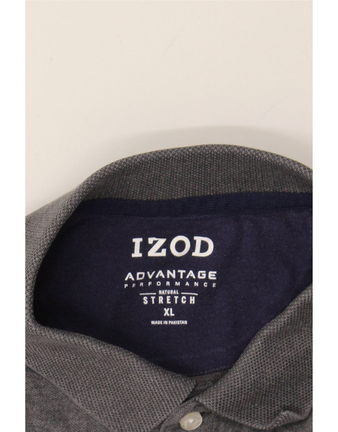 IZOD Mens Stretch Polo Shirt XL Grey Colourblock Cotton Vintage Izod and Second-Hand Izod from Messina Hembry 