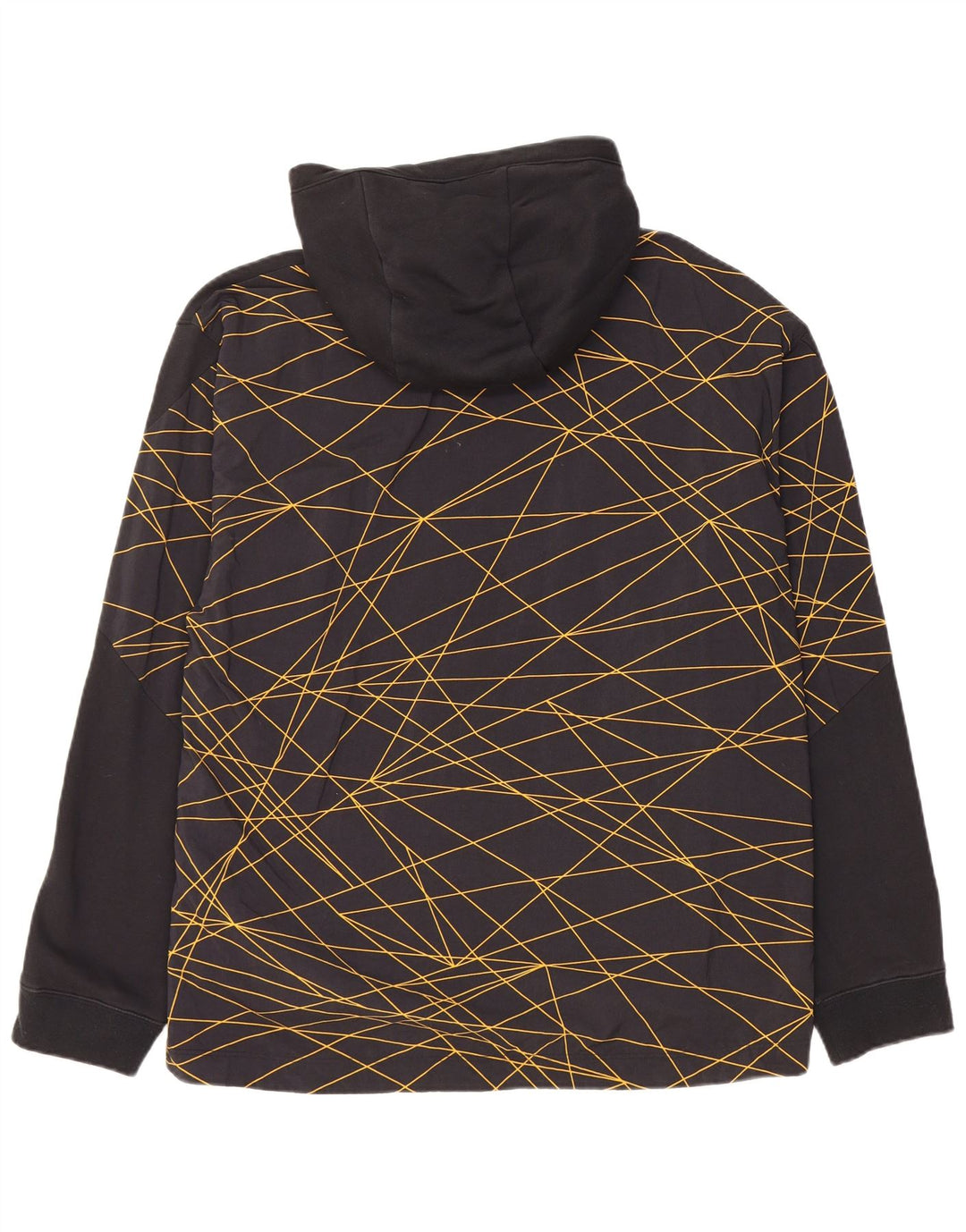 JORDAN Mens Paris Graphic Loose Fit Hoodie Jumper Large Black Geometric