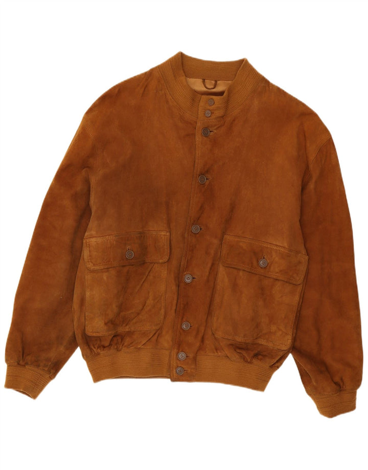 Maxi Milian Mens Suede Bomber Jacket IT 58 4XL Brown