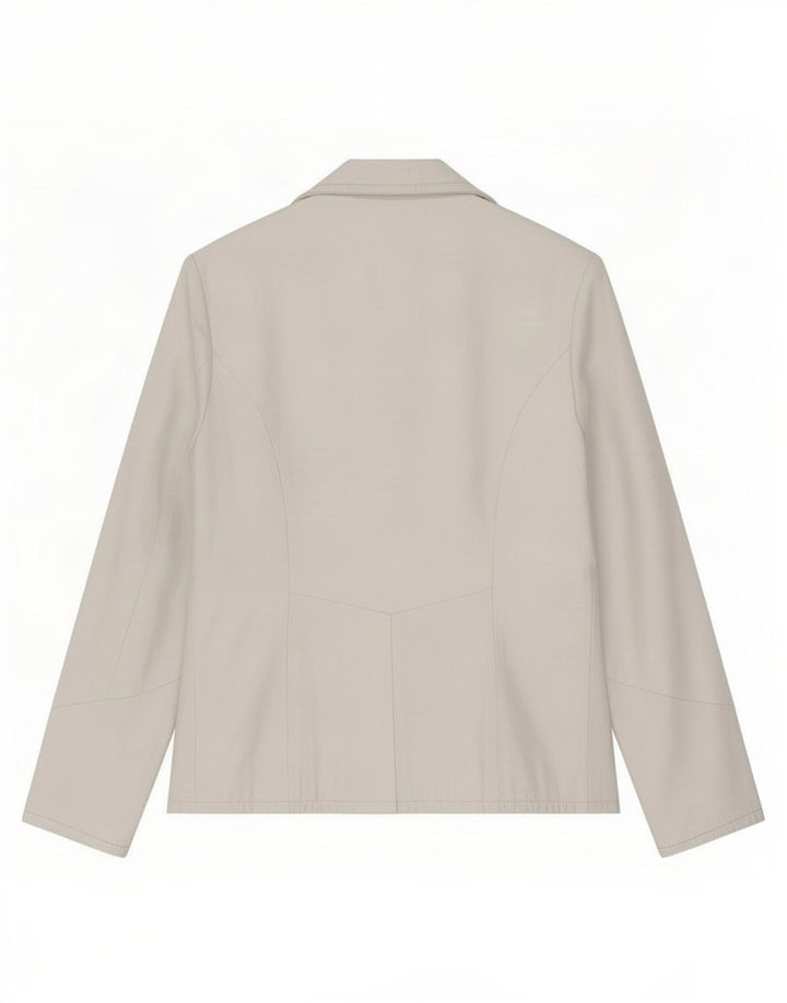 Vintage Womens 2 Button Leather Blazer Jacket IT 44 Medium White