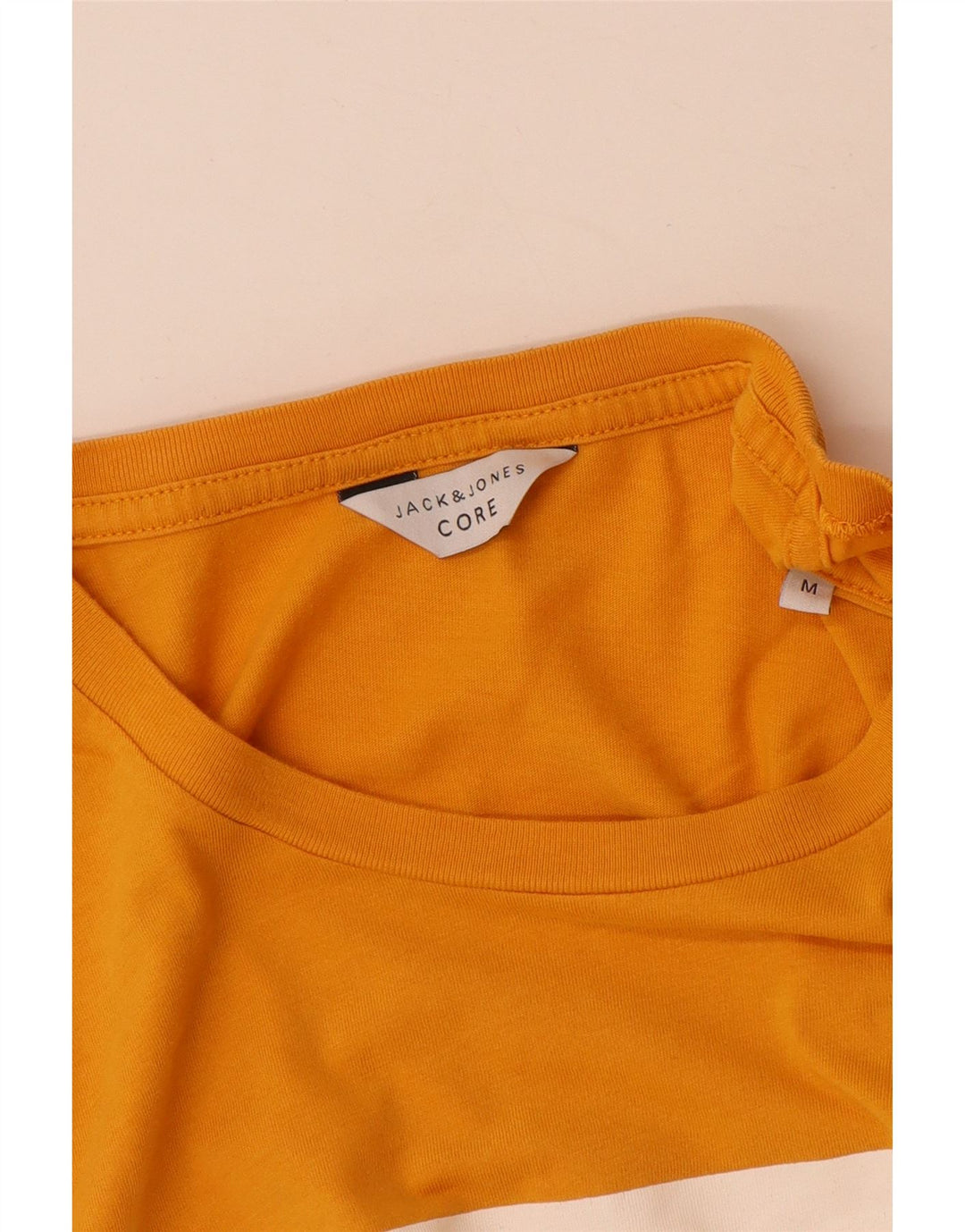 Jack & Jones Mens Graphic T-Shirt Top Medium Yellow Cotton