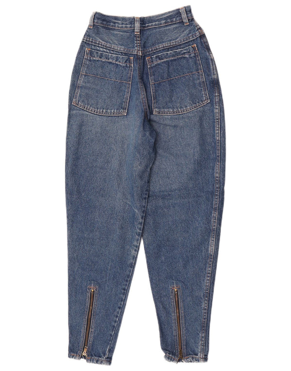 Vintage Womens High Waist Tapered Jeans W27 L27 Blue Cotton