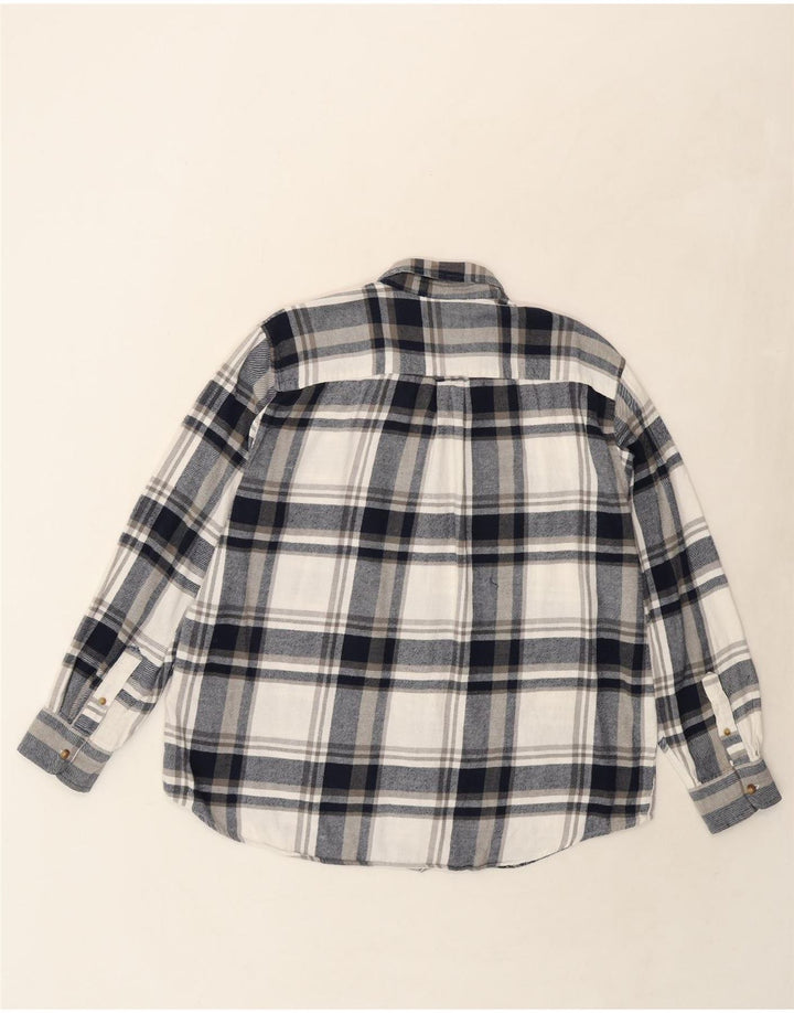 CHAPS Mens Flannel Shirt XL Navy Blue Check Cotton Vintage Chaps and Second-Hand Chaps from Messina Hembry 