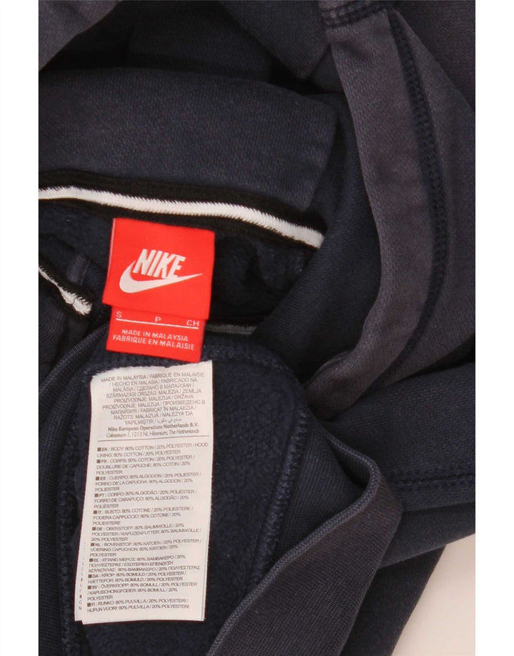Nike Mens Zip Hoodie Sweater Small Navy Blue Cotton