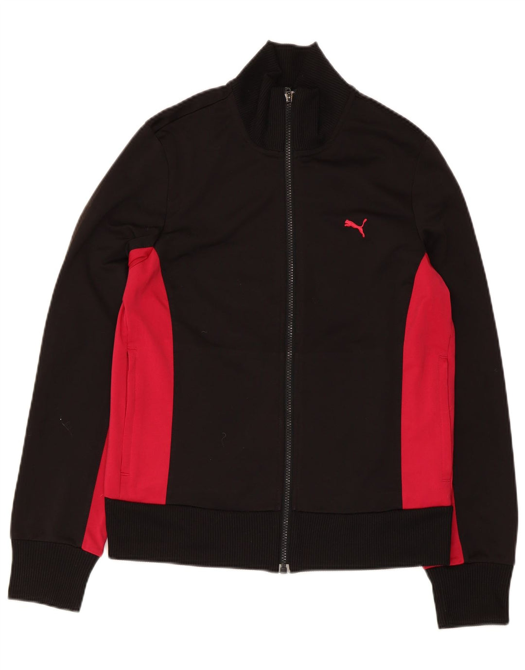 Puma Womens Tracksuit Top Jacket UK 14 Large Black Colourblock Polyester