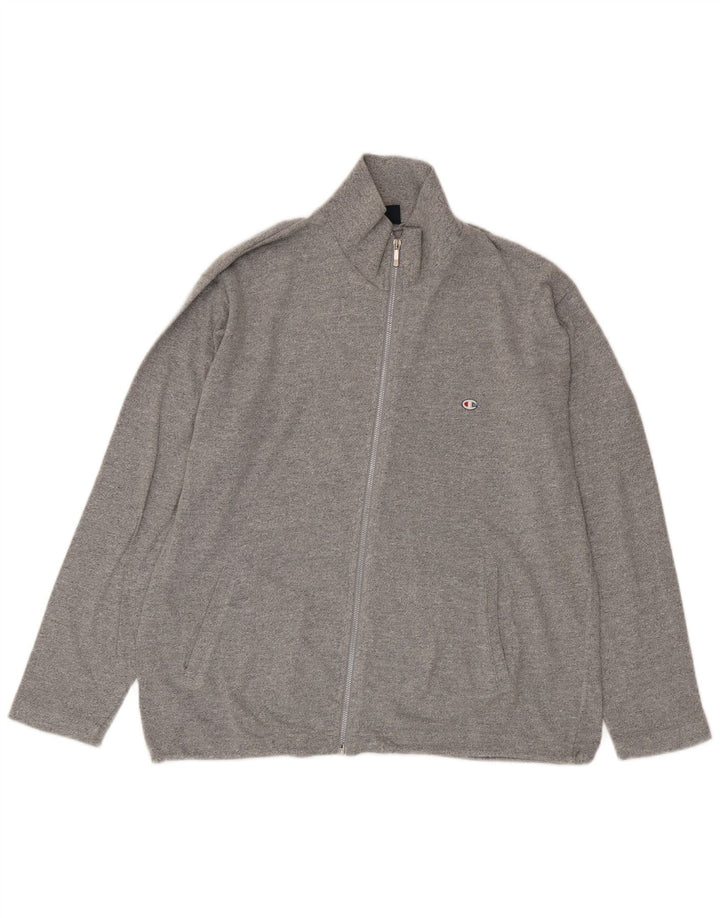 Champion Mens Tracksuit Top Jacket Large Grey Flecked Cotton