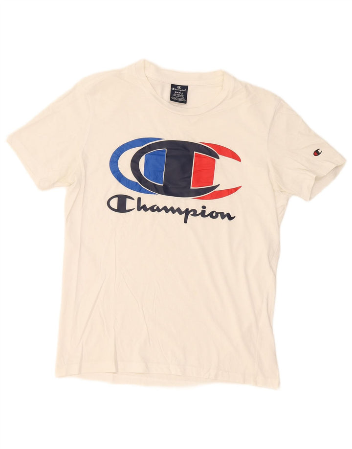 Champion Mens Graphic T-Shirt Top Small White