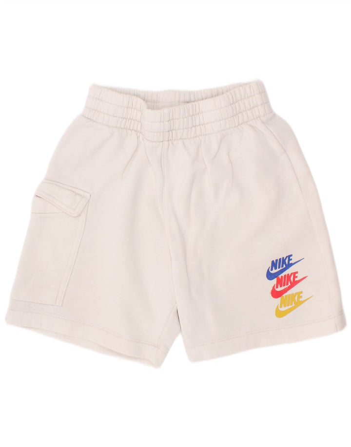 Nike Boys Graphic Cargo Sport Shorts 8-9 Years Small White Cotton