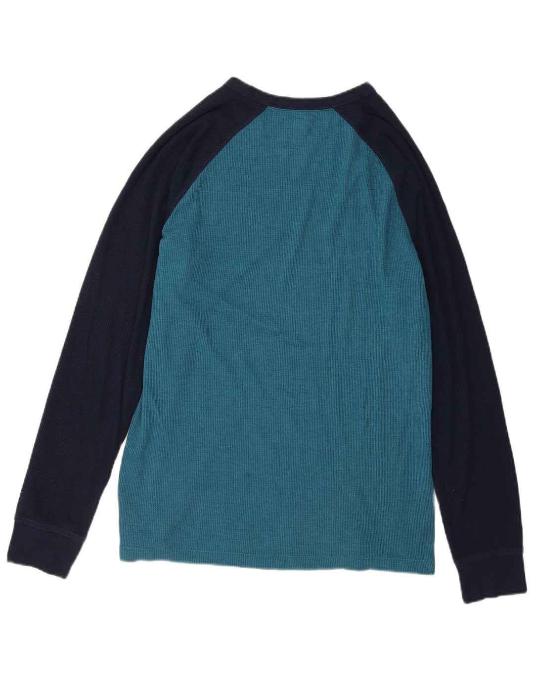 Gap Mens Top Long Sleeve Large Blue Colourblock Cotton