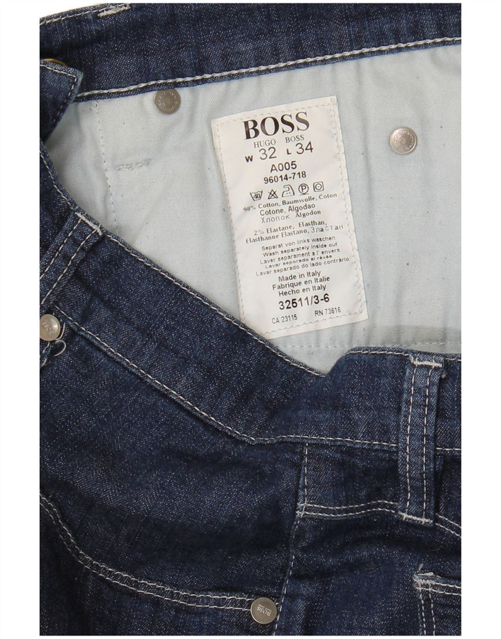 Hugo Boss Womens Straight Jeans W32 L26 Navy Blue Cotton