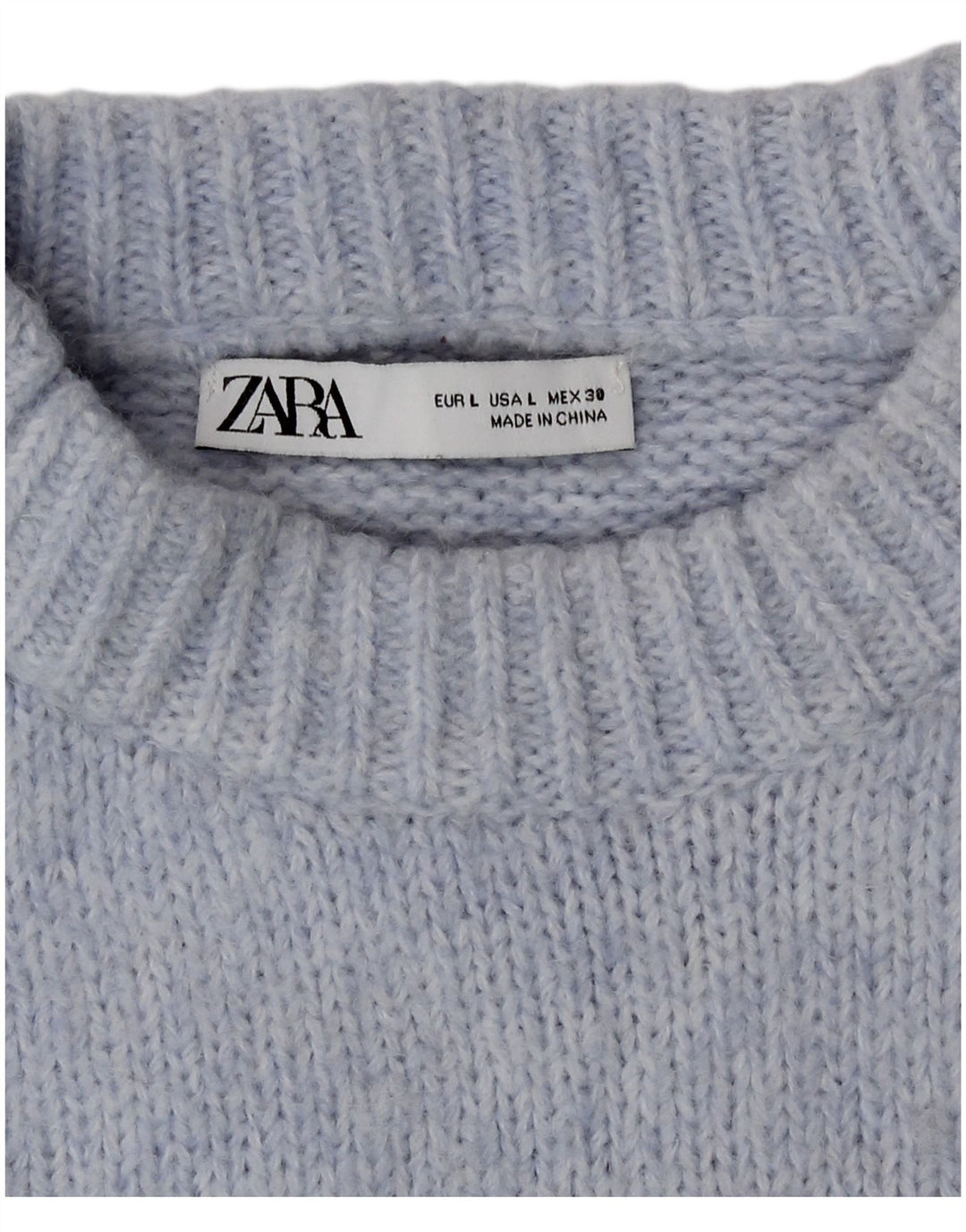 Zara Womens Oversized Crew Neck Jumper Sweater UK 16 Large Blue