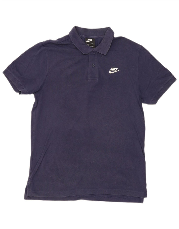Nike Mens Polo Shirt Medium Navy Blue Cotton