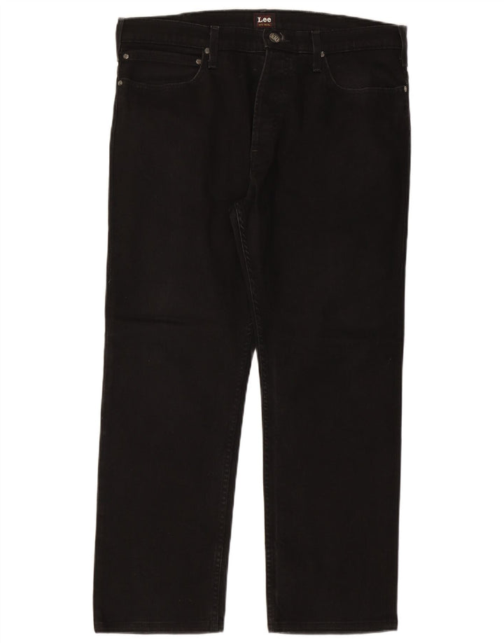 LEE Mens Macky Straight Jeans W36 L27 Black Cotton