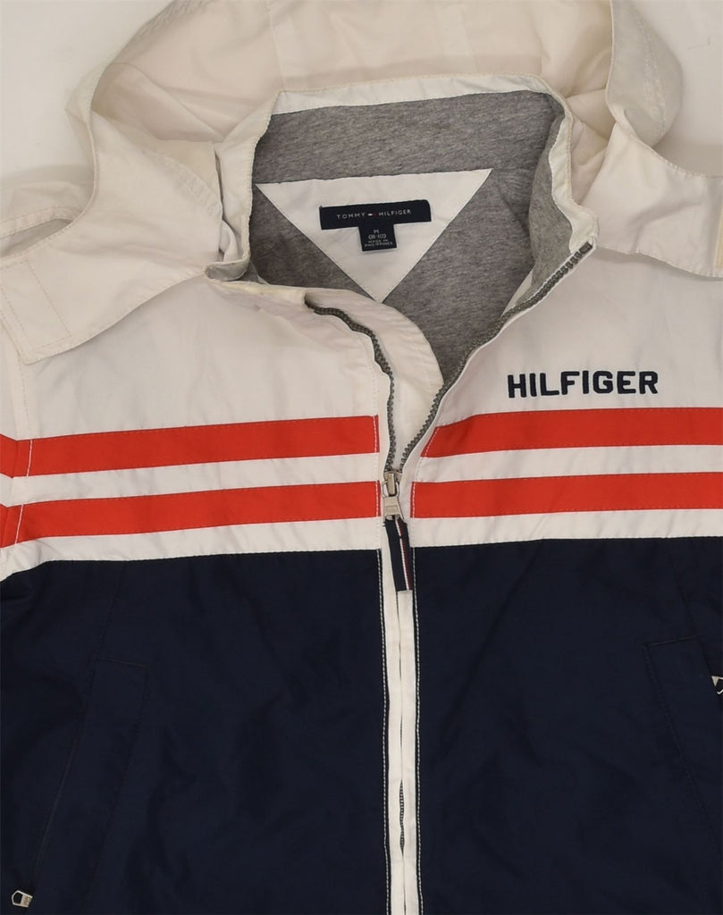 TOMMY HILFIGER Boys Hooded Windbreaker Jacket 8-9 Years Medium Navy Blue | Vintage Tommy Hilfiger | Thrift | Second-Hand Tommy Hilfiger | Used Clothing | Messina Hembry 