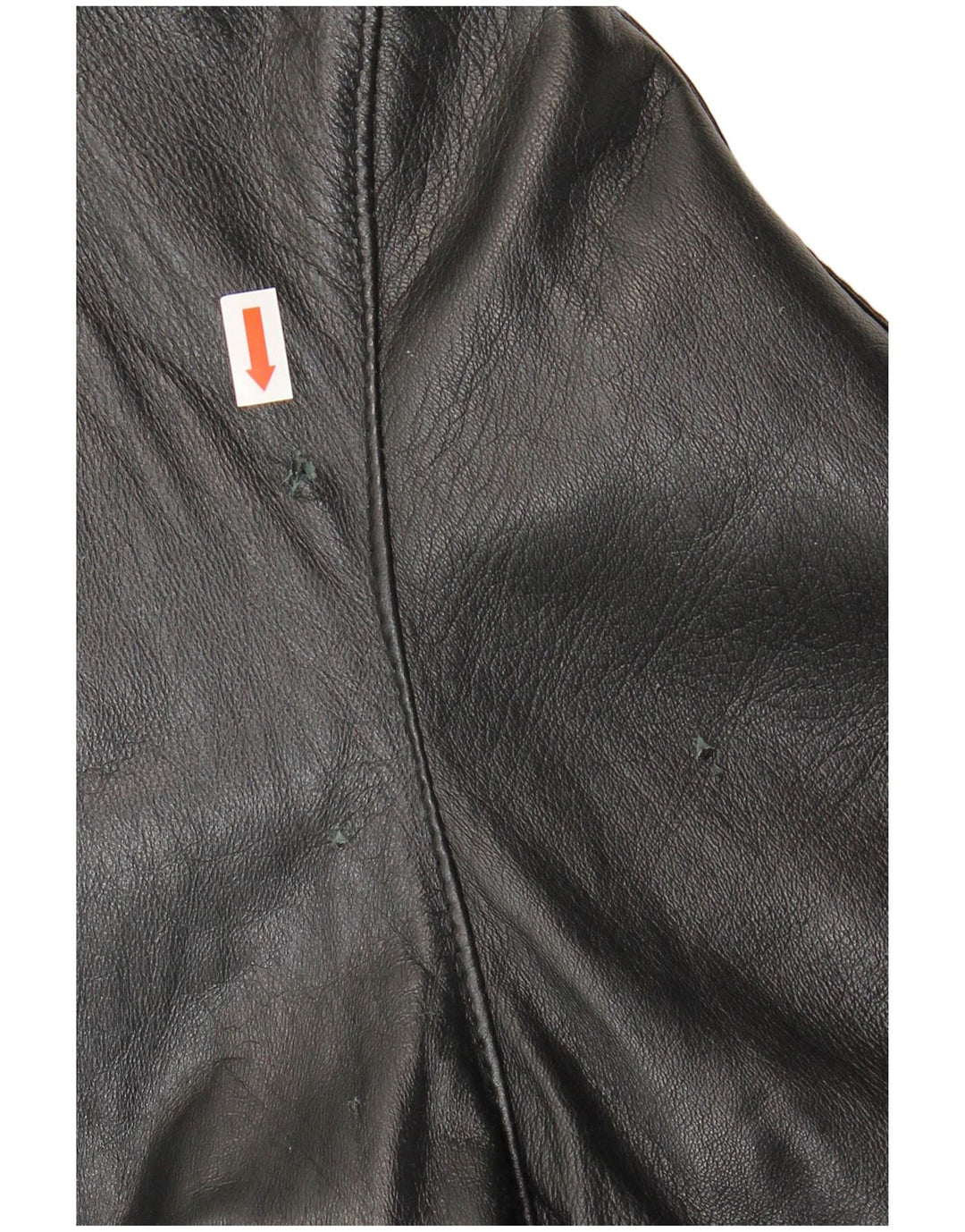 Vintage Womens Oversized Leather Coat UK 10 Small Black Leather