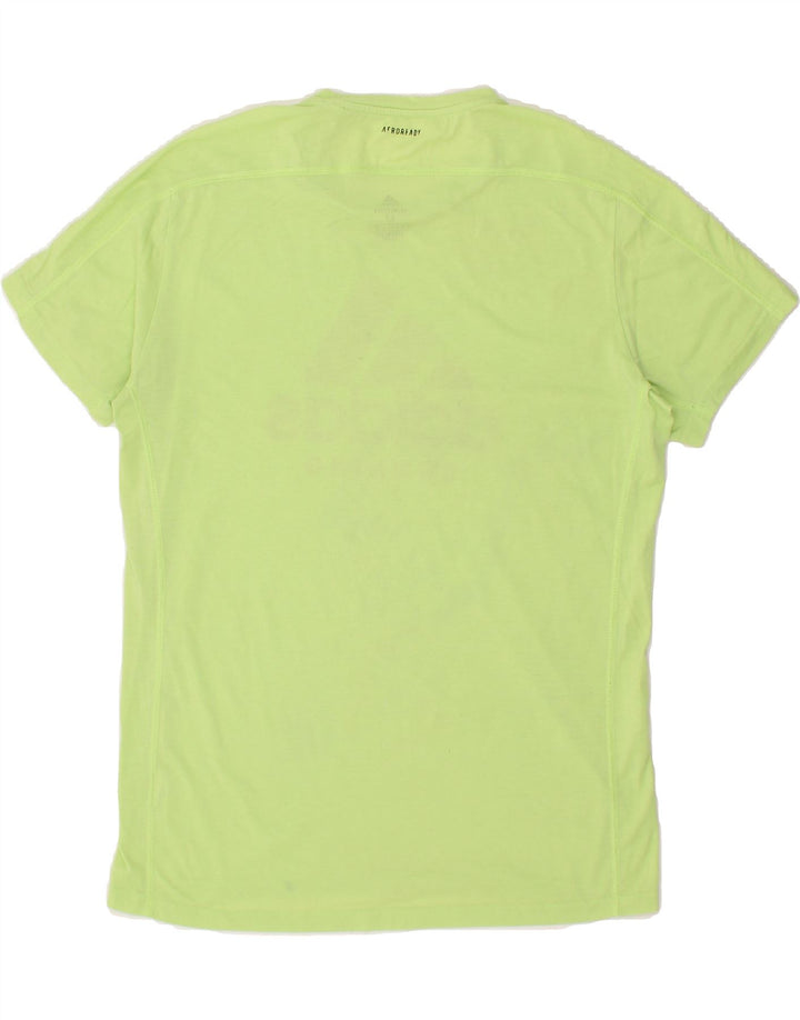 ADIDAS Mens Aeroready Graphic T-Shirt Top Medium Green Vintage Adidas and Second-Hand Adidas from Messina Hembry 