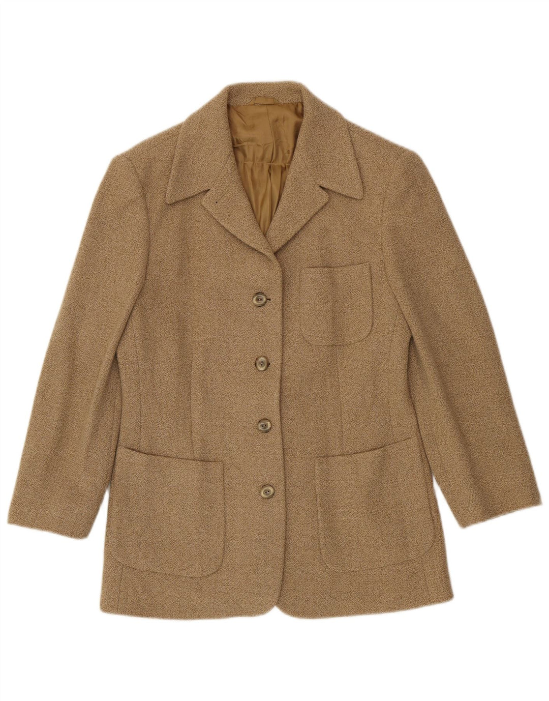 Henry Cottons Womens 4 Button Blazer Jacket IT 46 Large Beige Wool