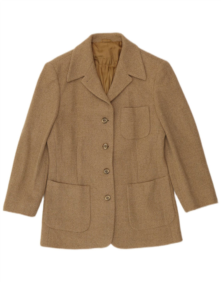 Henry Cottons Womens 4 Button Blazer Jacket IT 46 Large Beige Wool