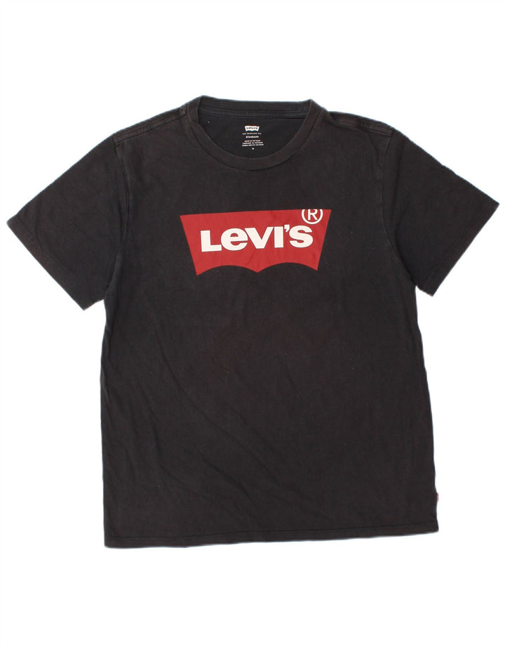 Levi's Womens Standard Graphic T-Shirt Top UK 14 Medium Black