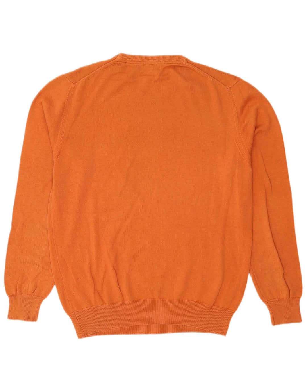 Massimo Dutti Mens Crew Neck Jumper Sweater Medium Orange Cotton