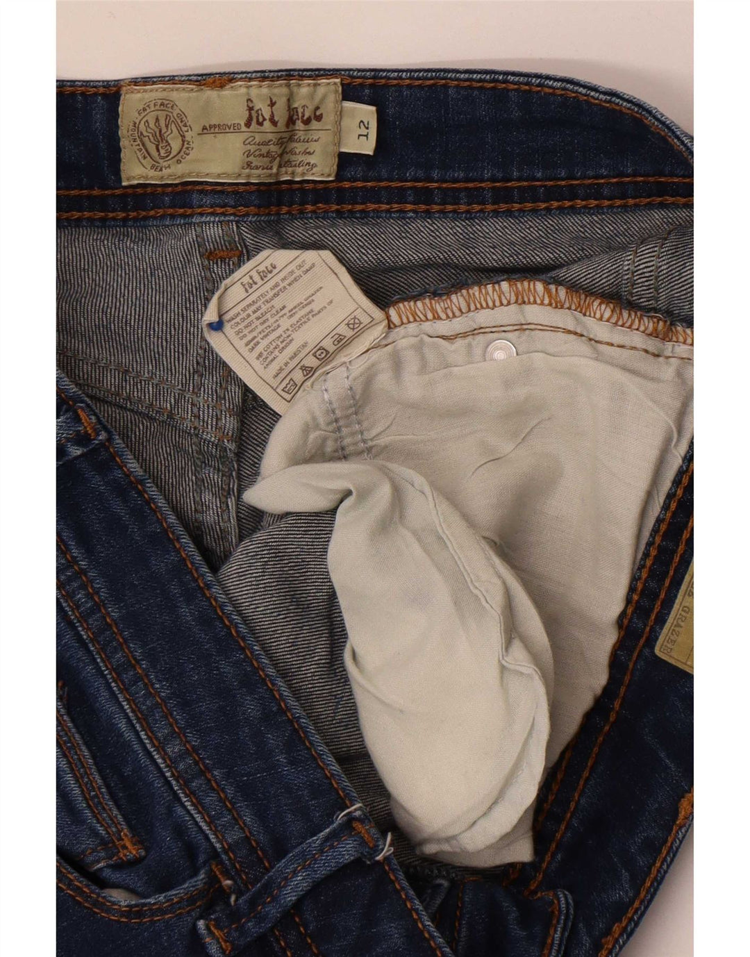 Fat Face Womens Slim Jeans UK 12 Medium W30 L26 Blue Cotton