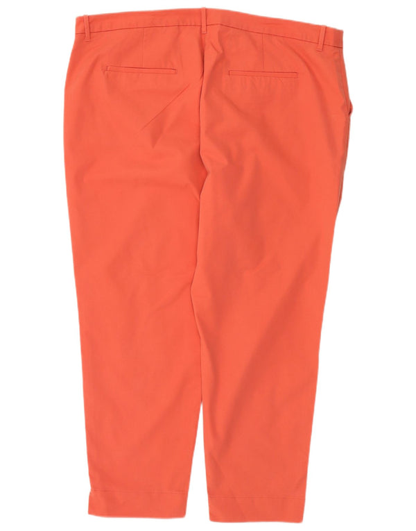 Marks & Spencer Womens Cropped Trousers UK 22 3XL W44 L27 Orange Cotton