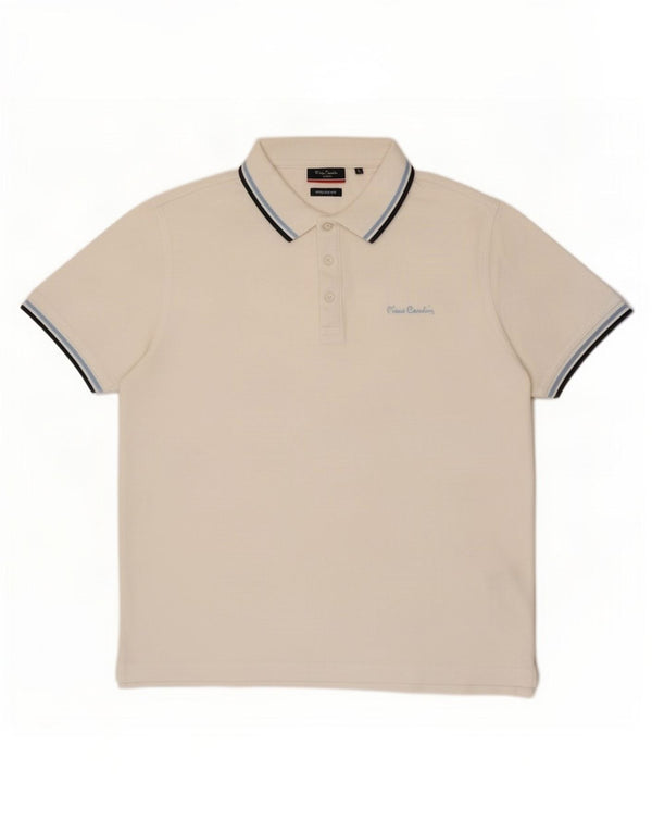 Pierre Cardin Mens Regular Fit Polo Shirt Large White Cotton