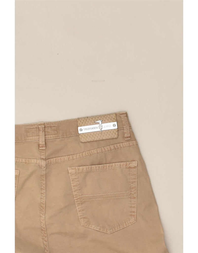 TRUSSARDI Mens Straight Casual Trousers W31 L33  Brown Cotton | Vintage Trussardi | Thrift | Second-Hand Trussardi | Used Clothing | Messina Hembry 