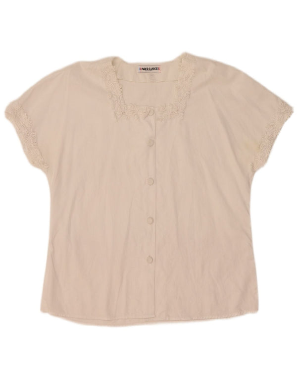 Enara Camicece Womens Short Sleeve Shirt Blouse UK 16 Large White