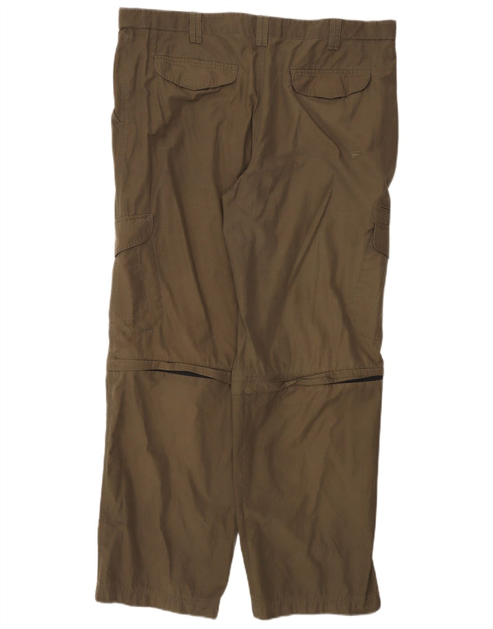 MARKS & SPENCER Mens Straight Cargo Trousers W40 L31 Green Polyamide