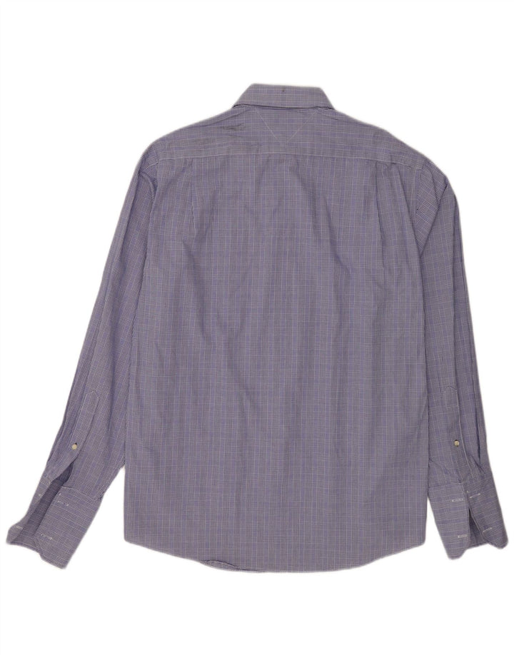 Tommy Hilfiger Mens Formal Shirt Size 15 1/2 Medium Blue Houndstooth